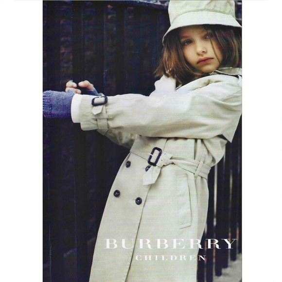 Burberry Girls Cotton Trench Coat Size 8 NWT